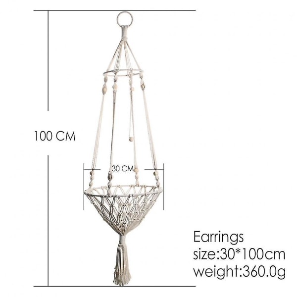 Macrame Cat Hängmatta Hängande Husdjurssäng Boho Gungbo Vävd kattkorg Hemdkor null none