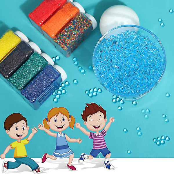 20000 st Vattenpärlor Mix Färg Kristall Lera Hydrogel Gel Polymer Jelly Balls Heminredning Hydroponics Regnbågsflaska Gör själv 7-8mm 2W Blue