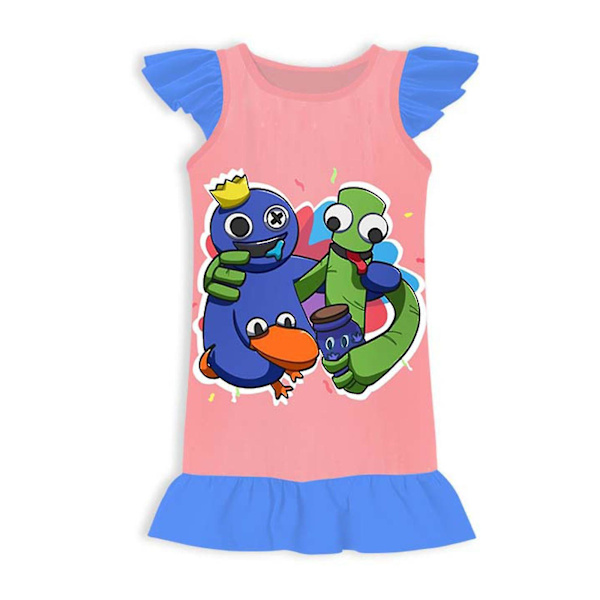 Rainbow Friend Girls Nattlinne Nattskjorta Pyjamas Nattlinne Sovkläder Pyjamas Klänning 110cm purple