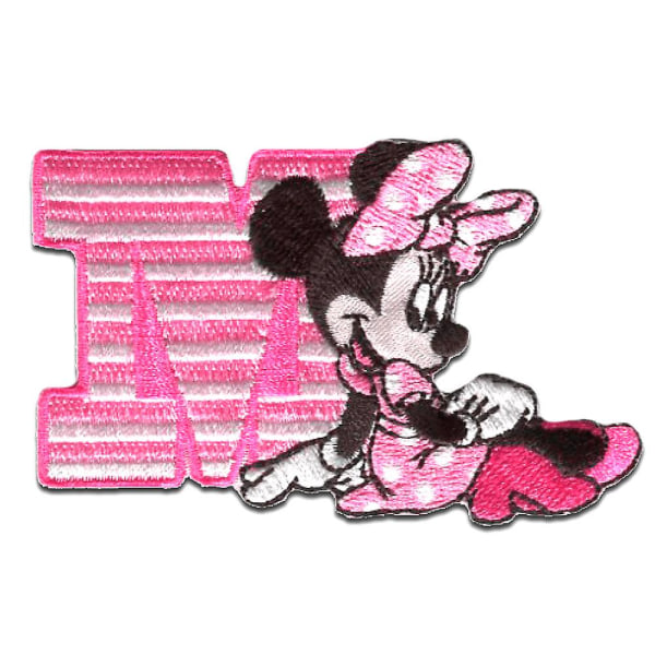 Patch - Minnie Mouse "M" Disney - rosa - 8x5cm - Strykplåster null none