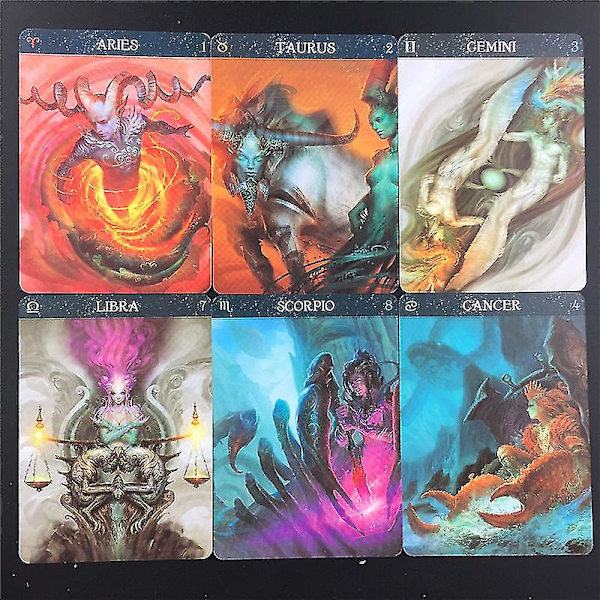Roliga Barbieri Zodiac Oracle Tarotkort Orakel Vägledning Spådomar Öde Deck Bordsspel Spelkort Brädspel26st Ts53 null none