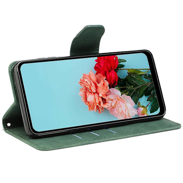 För Samsung Galaxy A14 5g Phone case Magnetstängningsställ Flip Enfärgad Pu-läder skyddande cover Green