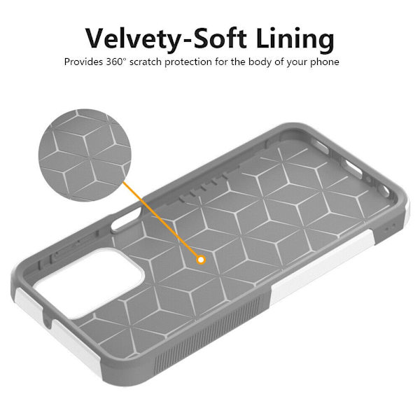 Xhy Samsung Galaxy A23 5G Case med skärmskydd Militärklass Dubbellager Drop Resistant Hållbar för Galaxy A23 5G telefon - Vit Grå whitegrey