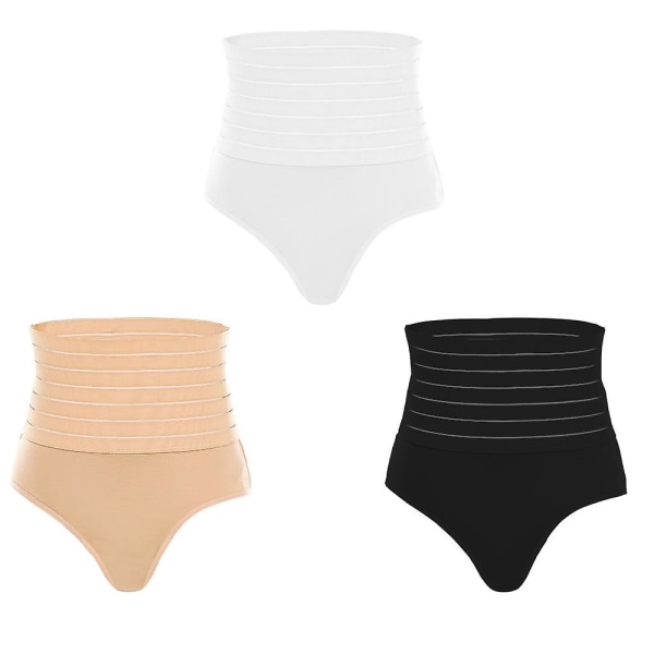 String Gainant Femme Culotte Gainante Thong Gaine Amincissante Taille Haute Trosa Invisible Minceur Ventre Plat Culotte White S