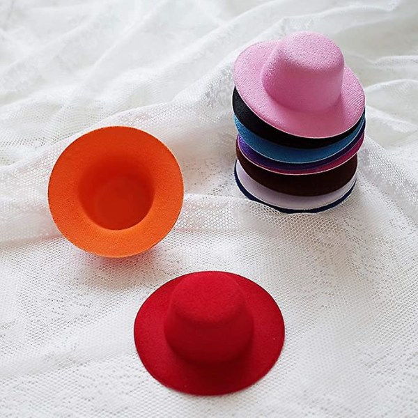 14 färger Mini formella hattar Miniatyr hattar Hatt för gör-det-själv-hantverk Håraccessoarer Dekorera（2,7"/7cm) null none