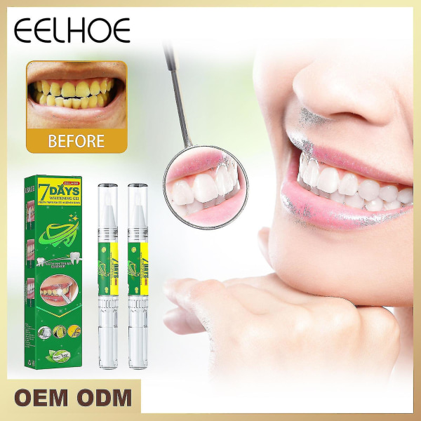 Eelhoe Tandborste Tandborste för rengöring och borttagning av gula tänder, svarta fläckar och smuts 3ml*2