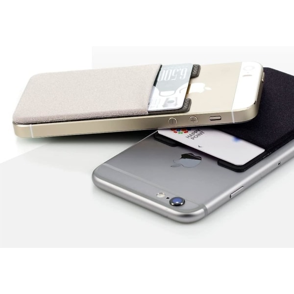 2 delar U-formad Lycra telefonkorthållare, korthållare, självhäftande påse, mobiltelefondekalplånbok, plånbok för Iphone null none