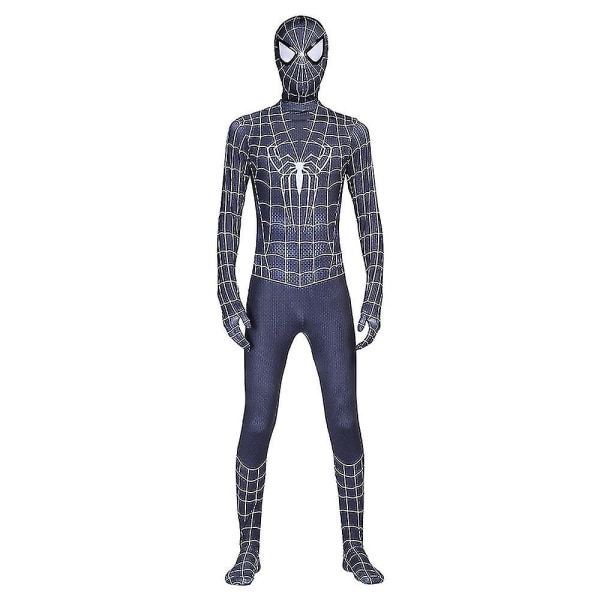 Barn Pojkar Spider-man Kostym Party Jumpsuit Tecknad Romper För Barn 3-12 år Cosplay Playsuit med huvudbonader Tmall 100cm
