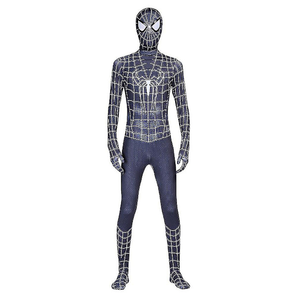 Barn Pojkar Spider-man Kostym Party Jumpsuit Tecknad Romper För Barn 3-12 år Cosplay Playsuit med huvudbonader Tmall 140cm