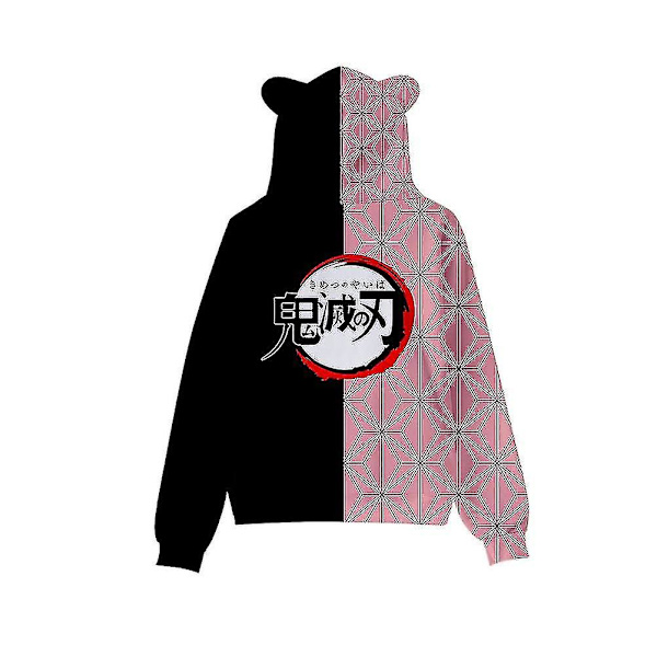 Demon Slayer Kamado Nezuko Cosplay Hoodie 3d Print Hooded Ear Pullover Sweatshirt Streetwear Jacka Coat-c 140 G