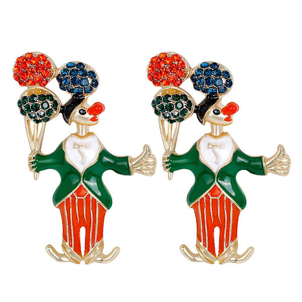 2st Broscher Clownformade Vackra Pins Härliga Broscher Pin Badges Dekor Bröstnål Söt Brosch För Kvinna Flicka Barn As shown 4.8X3.3cm