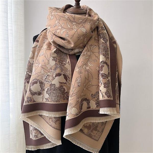 2022 Cashmere Vinter Scarf För Kvinnor Lyxigt Print Tjock Pashmina Filt Bufanda Kvinna Varm Häst Sjal Och Wraps Echarpe WYT291 1 none