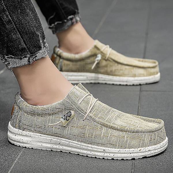 Wally Lättvikts Loafers för män som andas Casual Slip-on Sneakers Skor Khaki EU 40  US 7
