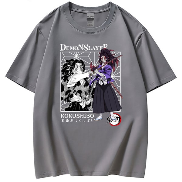 Herr och dam T-shirt rund hals lös topp Charcoal färg XXL