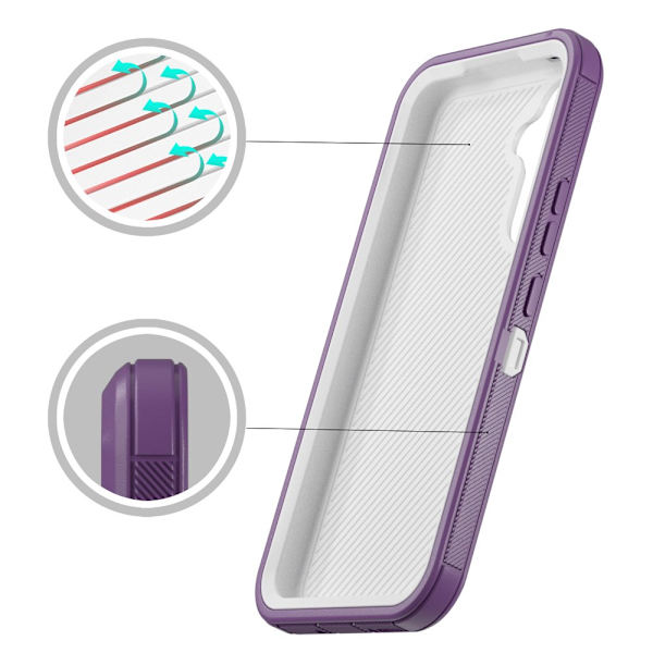 TASHHAR Samsung Galaxy A54 5G case med bältesklämma hölster Militärklass Heavy Duty 3 i 1 Stötsäker rustning Robust Hållbar för Galaxy A54 5G purplewhite