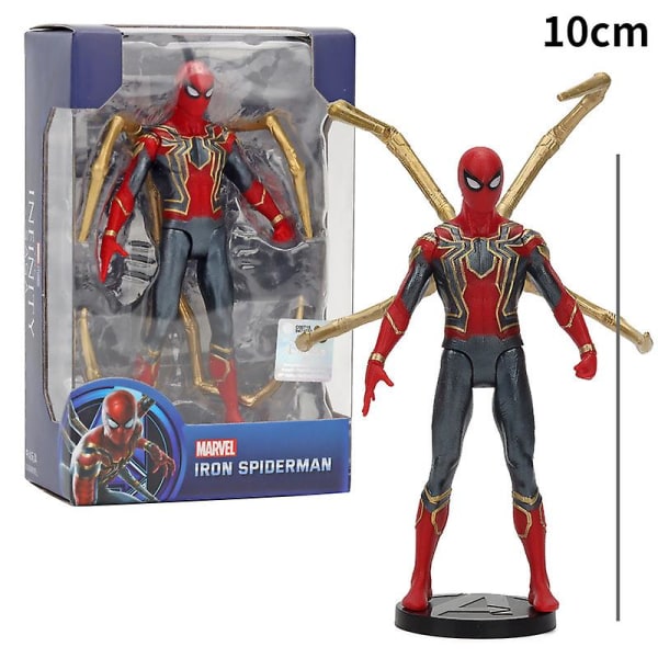 17 cm Marvel Spiderman Hulk Ironman Anime Action Figur Leksak Julklapp Pvc rörliga leder Luminous Doll Collection Modell Leksaker C with box 3-10CM