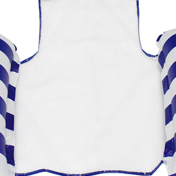 Fällbar poolvattenstol uppblåsbar hängmatta strandlounge stolar sjö utomhus PVC mjuk nylonnät flytande säng white A5
