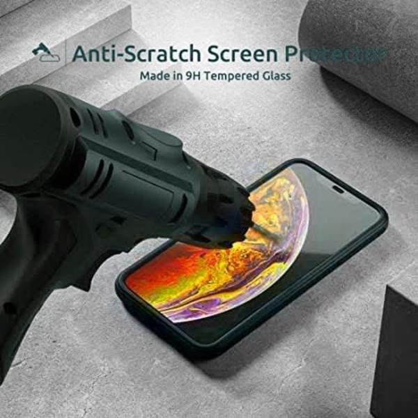 UBUNU iPhone Xs Max- case med skärmskydd [Inbyggt 9H hårt härdat glas], för Magsafe 360 ​​helkroppsskydd, genomskinligt skyddande iPh Green