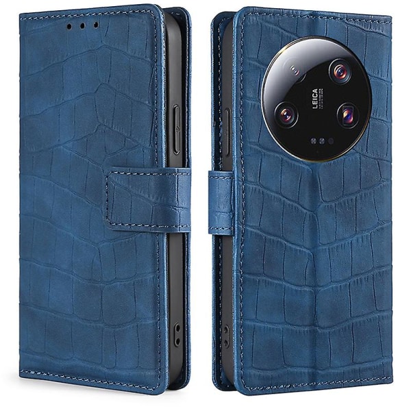 För Xiaomi 13 Ultra Flip phone case Crocodile Texture Pu Läder Skin-touch cover Blue