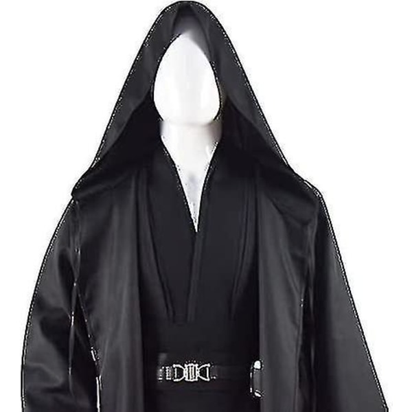 Vuxen Tunika Kostym För Jedi Outfit Skywalker Halloween Cosplay Kostym Huvrock Kappa Full Set Uniform Tre versioner Black Medium