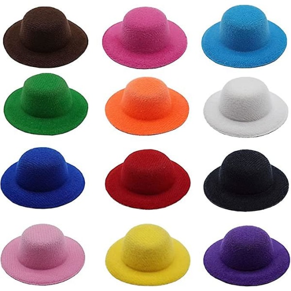 14 färger Mini formella hattar Miniatyr hattar Hatt för gör-det-själv-hantverk Håraccessoarer Dekorera（2,7"/7cm) null none