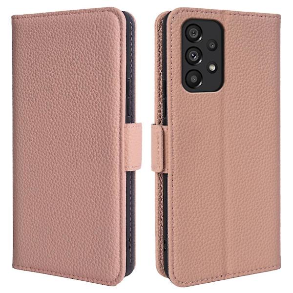 Cover i äkta nötskinn till Samsung Galaxy A53 5g Litchi Texture Stand Phone case Pink