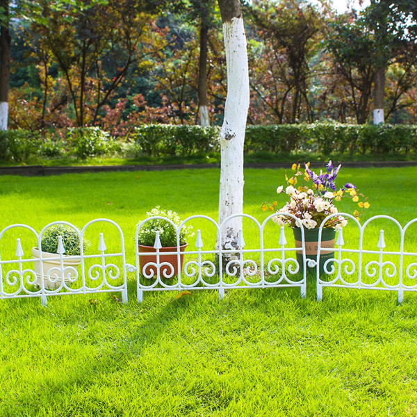5 st Trädgårdskant Dekorativ staketkant Utomhusväxt som gränsar gräsmatta kant staket för trädgårdsinredning Flexibel White