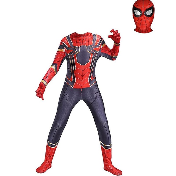 Stock Myers Spiderman Tights Vuxen Man Cosplay Superhjälte Halloween kostym costume mask D 110cm