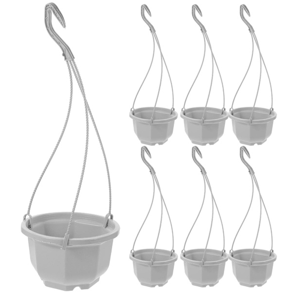 10 set hängande plastkrukor hängande orkidékrukor Hängande blomkorgar för inomhusväxter White 31X13CM