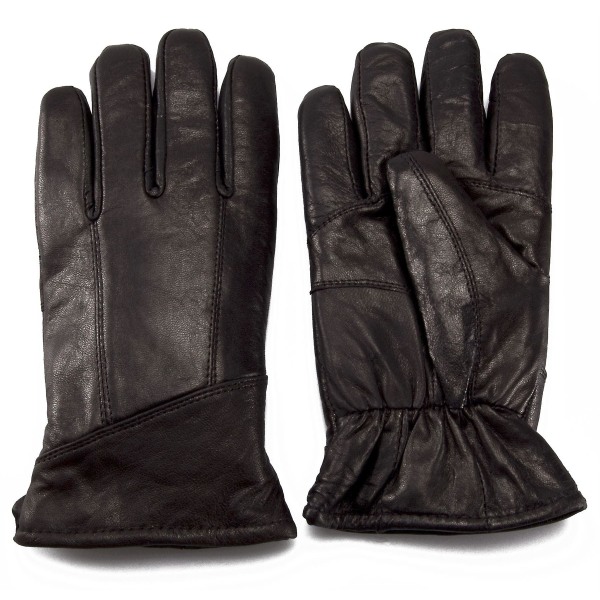Nordvek Gents äkta läder fårskinnsfodrad handske Black Large - 10