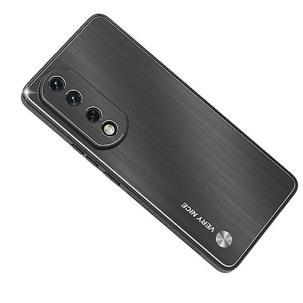 For Honor 90 Aluminiumlegering Baksida Tpu Ram Phone case Stötsäkert borstat cover Black