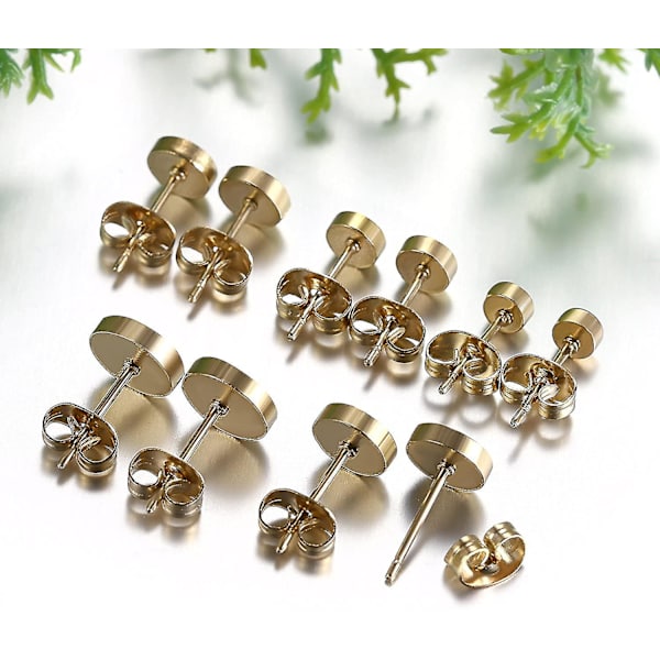 Handgjorda örhängen Runda Ice-matt | Perfekt present Gold (5 pairs)
