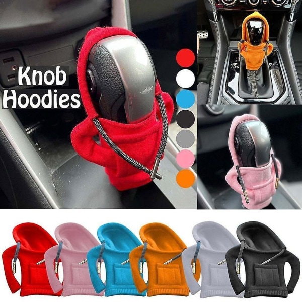 Mode Rolig Knop Hoodie Sweatshirt Cover Gear Shift Antisladd Skydda Biltillbehör Black