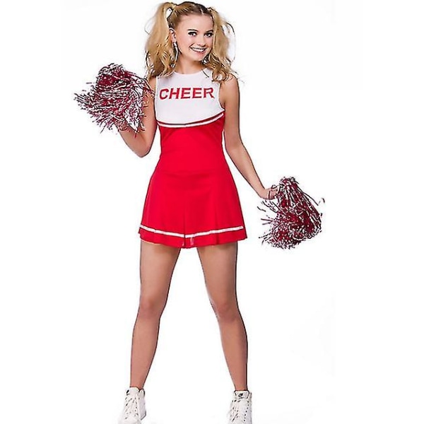 Cheerleader Klänning Röd Vit S