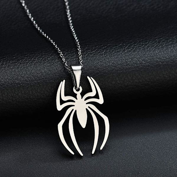 Spider Hänge Halsband Rostfritt stål Lätt Spiderman Berlock Smycken För Barn Kvinnor Pojkar Flickor