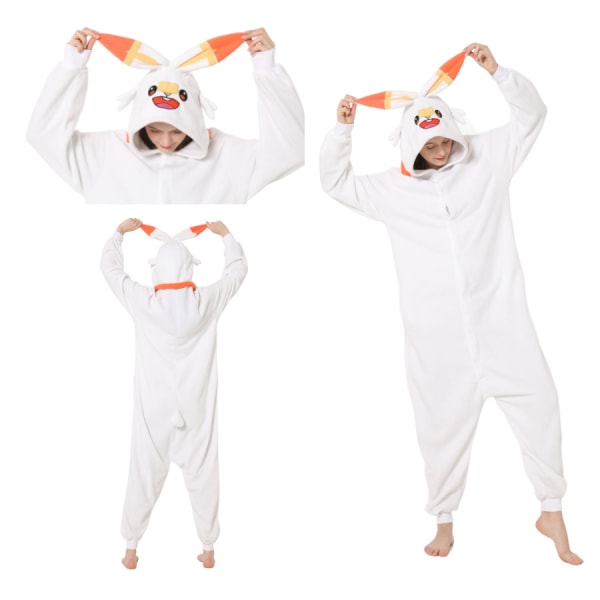 Pet Elf tecknad jumpsuit pyjamas White Flame Rabbit White Flame Rabbit L