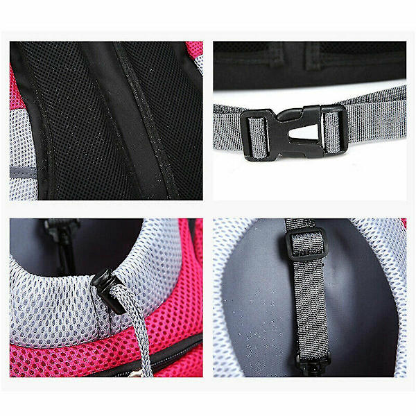 Resa Pet Dog Carrier Valp Rese Mesh Ryggsäck Främre Bärbar axelväska Rose M
