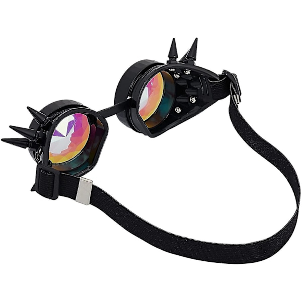 Rainbow Crystal Linser Steampunk Goggles, bekväm justerbar rem