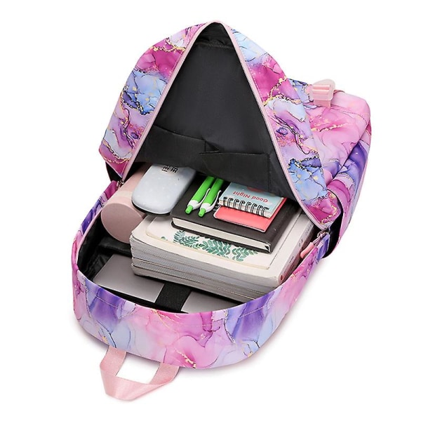 2st Lilo Stitch Multi Pocket Ryggsäck Med Lunchväska Ryggsäck Casual Skolväskor För Kvinnor Student Tonåringar Set