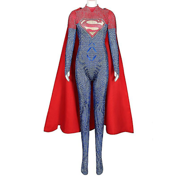 Superhjälte Supergirl Cosplay Dräkt Halloween Zentai Kappkostym För Barn Vuxen 140