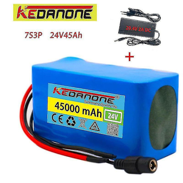 24v 30ah 7s3p 18650 Li-ion batteripaket 29,4v 30000mah elcykel Moped/el/li-ion batteripaket + 2a Cha 45AhX1 Chargerx1