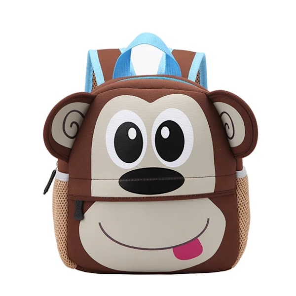 Söta Djur Förskoleväskor 3D Cartoon Apa Ryggsäckar Neopren Kindergarten Skolväska Flickor Pojkar Väska Mochila Escolar Monkey