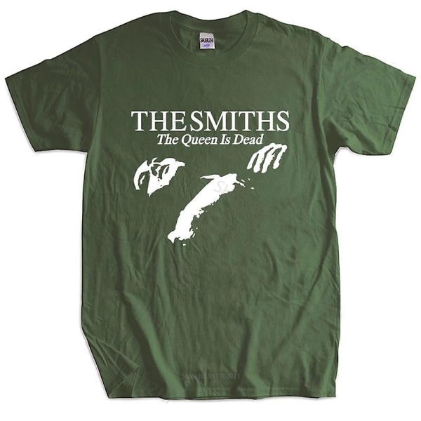 Smiths "the Queen Is Dead" - T-shirt, 1980-tals Indie Morrissey Plus Size Svart T-shirt för män Army green XXXL