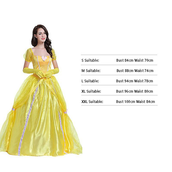 Prinsessdräkt för kvinnor, balklänning för flickprinsessan, Halloweenkostym för vuxen Q8 XL