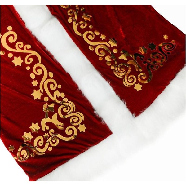 Plus Size Deluxe Velvet Vuxna Juldräkt Cosplay Par Jultomtekläder Fancy Dress Xmas Uniform Kostym För Män Kvinnor Red  Women XXL