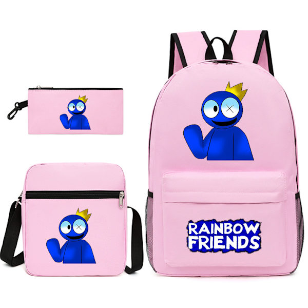 Rainbow Friends ryggsäck för pojkar och flickor Rosa Figur 2 The single shoulder bag