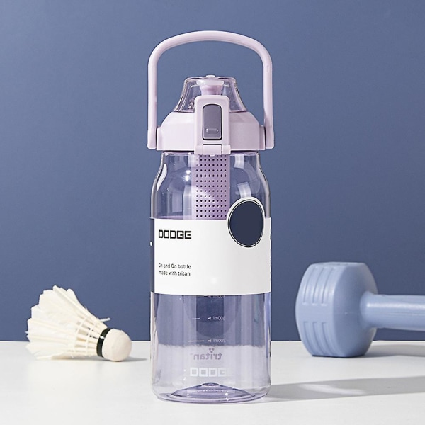 Vattenflaska - Läckagesäkra Bpa-fria vattenflaskor, låsfunktion och fällbart lock, dricksvattenkoppar Purple 1000ml