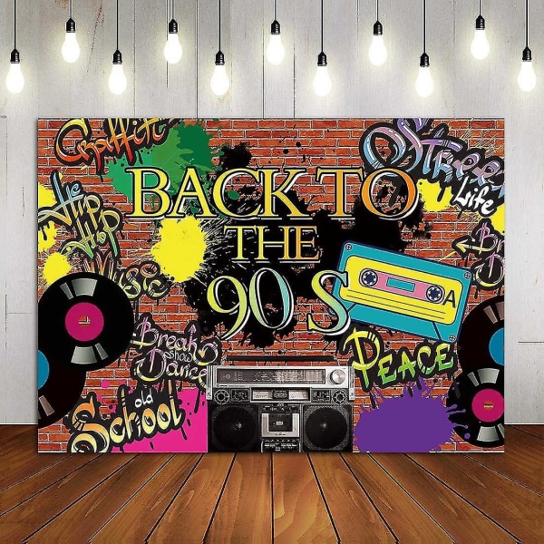 Tillbaka till 90-talet Temafest Bakgrunder Hiphop Graffiti Retro väggdekor Banner Radio Cd Mode Utomhus Människor Inga människor Bakgrund 90-tal Färg Graffiti P null none
