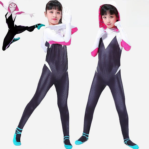 Halloween cos kostym barn jumpsuit huvudbonad kläder miles vuxen man gwine Spider tight man kläder Gewen mesh 170