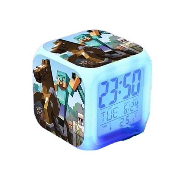 Minecraft Alarm Clock Led Night Light F7